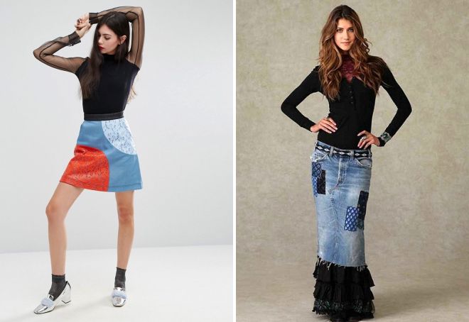 какие джинсовые юбки модные в 2017