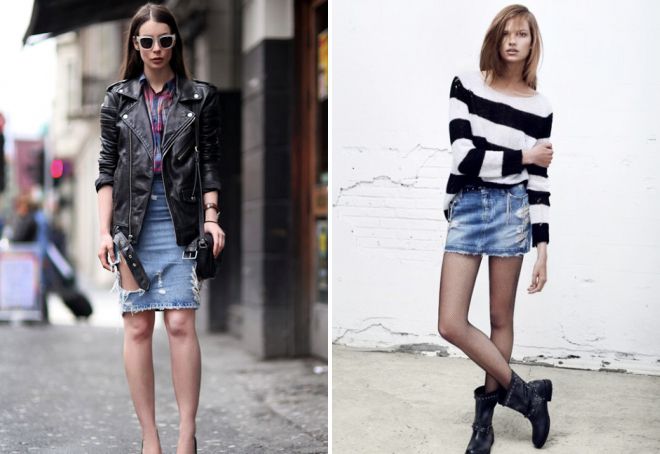 джинсовые юбки 2017 года модные тенденции