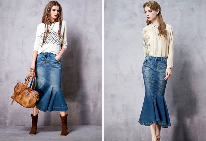 джинсовая юбка тренд 2017