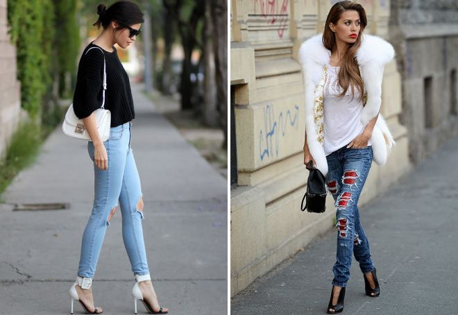женские джинсы с дырками