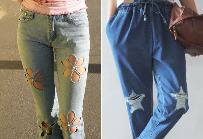 красивые дырки на джинсах
