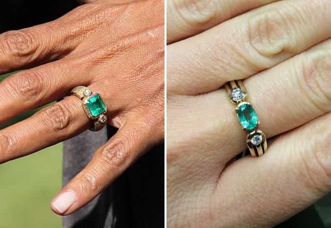 smaragdový zásnubní prsten