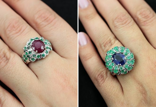 prsten s prirodnim smaragdom