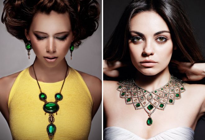 ženski nakit z smaragdami