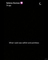 Гомес раскаялась и извинилась перед Бибером в Snapchat 