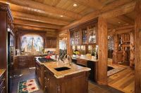 Design kuchyně v dřevěném domě 1