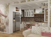 Provence stylový obývací pokoj kuchyně1
