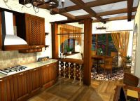 Notranja kuhinja-dnevna soba v deželi hiši8