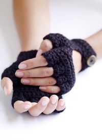 Pletené rukavice bez prstů 4