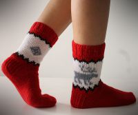 Плетене на игли чорапи с шарка 2
