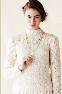 Bijeli pleteni pulover 8