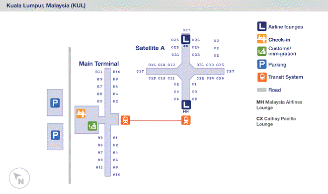 Схема аэропорта Куала-Лумпур