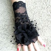 Rękawiczki koronkowe bez palców 6