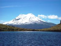 Озеро Ла-Мико - вид на вулкан Антисана
