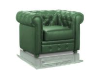 кожна фотеља зелена