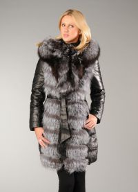 Черно кокетно кожено палто2