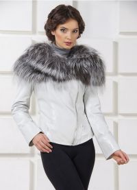 кожено яке със сребърна лисица1