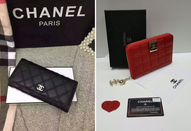 кожаный кошелек Chanel