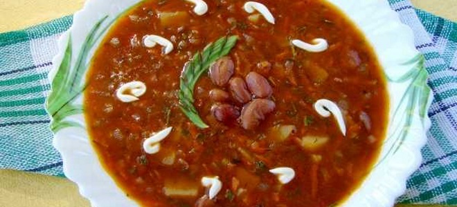Polná fazolová polévka s červenými fazolemi - recept