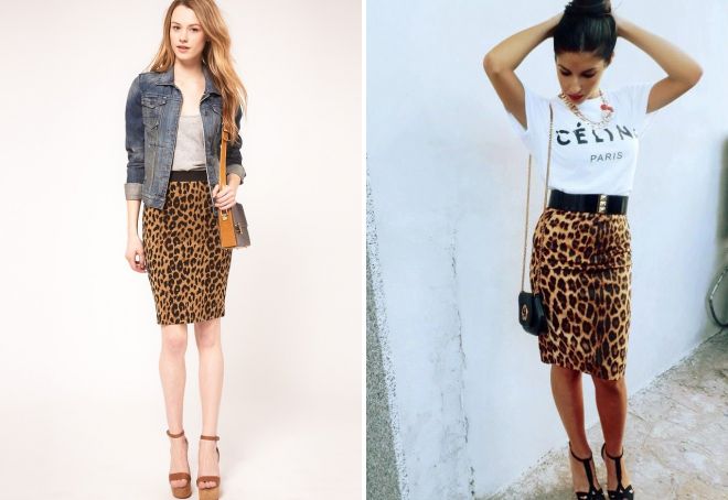 какво да носите с леопардова моливна пола