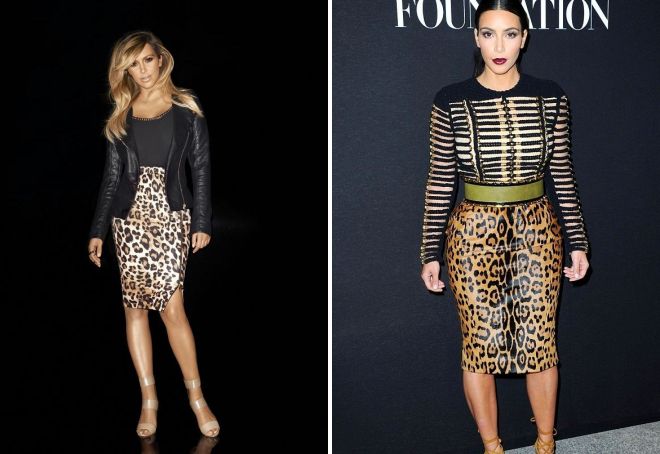 módní leopard sukně