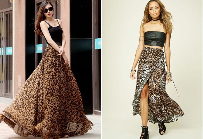 co nosit dlouhou leopardovou sukni