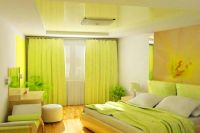 Notranjost spalnice v svetlo zeleni barvi 1