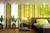 Notranjost spalnice v svetlo zeleni barvi 2