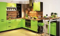 зелена кухня с венге 1