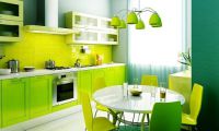 светлозелена кухня - престилка 1