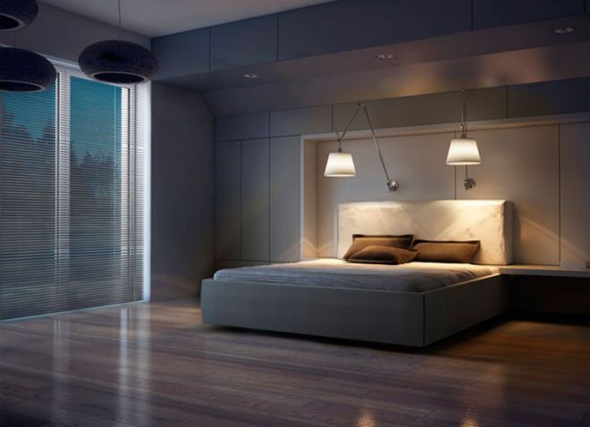 дизайн освещения в спальне