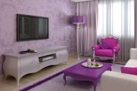 Lilac tapety v interiéru obývacího pokoje3