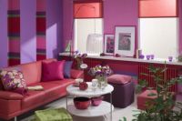 Lilac tapety v interiéru obývacího pokoje4
