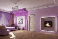 Lilac tapety v interiéru obývacího pokoje7