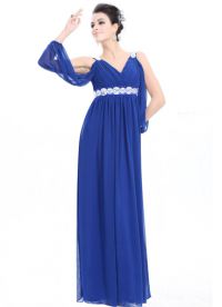 dlouhé modré šaty 1