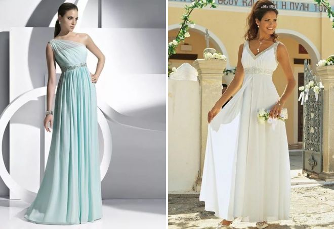 długie suknie w greckim stylu