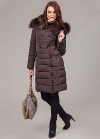 Дълги женски палто с козина 8