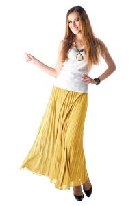 Długa żółta spódnica 3