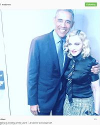 Мадонна разместила в Instagram снимки с Бараком Обамой