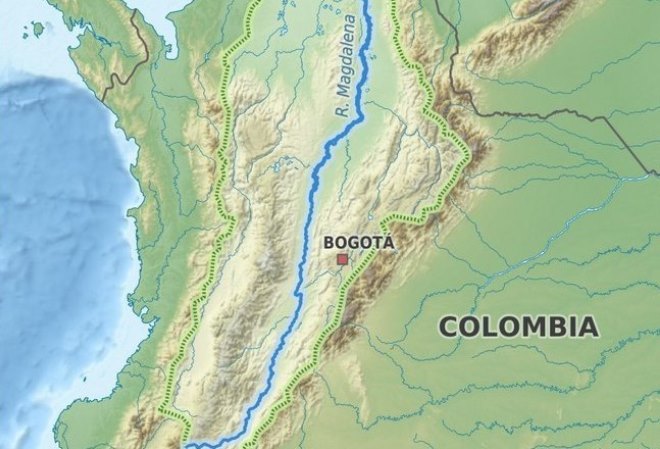 Река Магдалена на карте