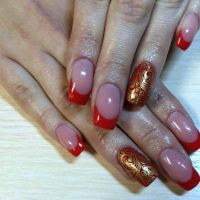 manicure czerwony francuski 13