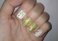biały manicure z gold9