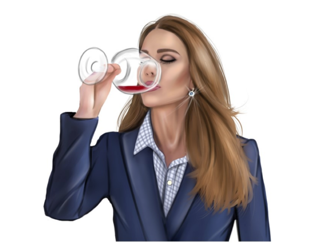 Кейт Миддлтон с бокалом вина