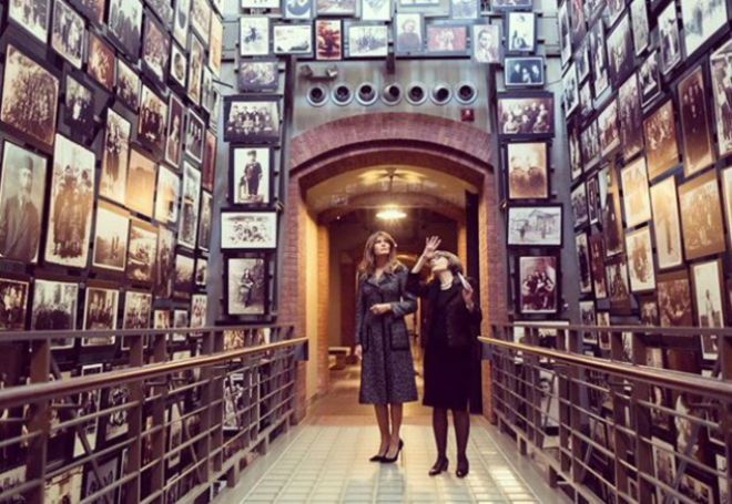 Мелания в Мемориальном музее холокоста