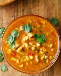 Мексиканска супа с царевица и сладки пиперки