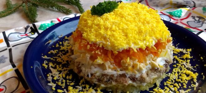 Мимоза салата със саура - рецепта