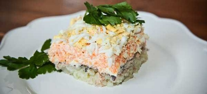Мимоза салата са ружичастим лососом - рецепт