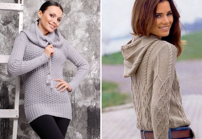 pletené svetr s kapucí