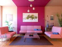 Różowa nowoczesna tapeta na ścianie 11