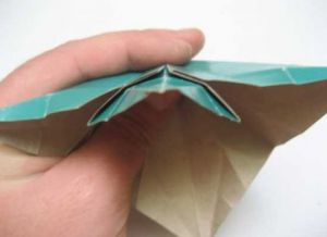 modré origami květiny26